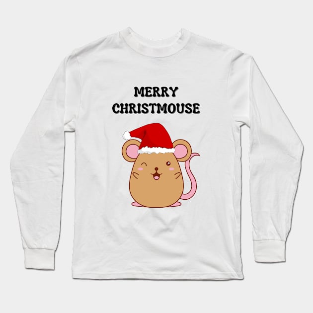 Merry Christmouse Long Sleeve T-Shirt by Mysticalart